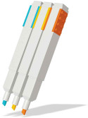 Lego Highlighters - Assorted Colours (Pack of 3) - Picture 1