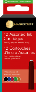 Manuscript Ink Cartridges - Assorted Colours (Pack of 12)
