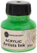 Manuscript Dip Pen Acrylic Ink - 30ml - Emerald Green