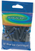 Manuscript Ink Cartridges - Washable Blue (Pack of 50)