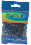 Manuscript Ink Cartridges - Washable Blue (Pack of 50)