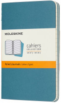 Moleskine Cahier Pocket Journal - Ruled - Brisk Blue - Set of 3