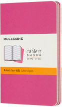 Moleskine Cahier Pocket Journal - Ruled - Kinetic Pink - Set of 3