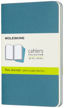 Moleskine Cahier Pocket Journal - Plain - Brisk Blue - Set of 3