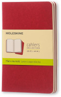 Moleskine Cahier Pocket Journal - Plain - Cranberry Red - Set of 3