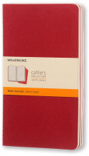 Moleskine Cahier Large Journal - Ruled - Cranberry Red - Set of 3