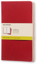 Moleskine Cahier Large Journal - Plain - Cranberry Red - Set of 3