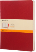Moleskine Cahier Extra Large Journal - Ruled - Cranberry Red - Set of 3