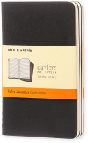 Moleskine Cahier Pocket Journal - Ruled - Black - Set of 3