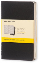 Moleskine Cahier Pocket Journal - Squared - Black - Set of 3