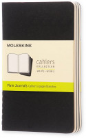 Moleskine Cahier Pocket Journal - Plain - Black - Set of 3