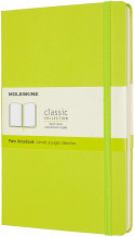 Moleskine Classic Hardback Large Notebook - Plain - Lemon Green