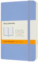 Moleskine Classic Soft Cover Pocket Notebook - Ruled - Hydrangea Blue