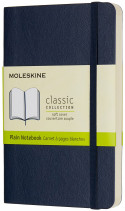 Moleskine Classic Soft Cover Pocket Notebook - Plain - Sapphire Blue