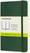 Moleskine Classic Soft Cover Pocket Notebook - Plain - Myrtle Green