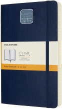 Moleskine Classic Soft Cover Large Expanded Notebook - Ruled - Sapphire Blue