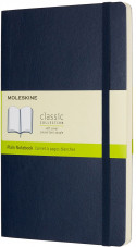 Moleskine Classic Soft Cover Large Notebook - Plain - Sapphire Blue