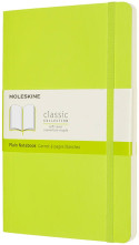 Moleskine Classic Soft Cover Large Notebook - Plain - Lemon Green