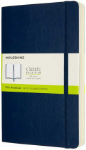 Moleskine Classic Soft Cover Large Expanded Notebook - Plain - Sapphire Blue
