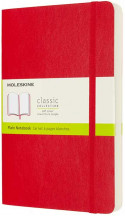 Moleskine Classic Soft Cover Large Expanded Notebook - Plain - Scarlet Red