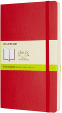 Moleskine Classic Soft Cover Large Notebook - Plain - Scarlet Red
