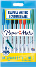 Papermate 045 Capped Ballpoint pen - Medium - Assorted Colours (Pack of 8)