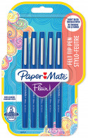 Papermate Flair Original Fibre Tip Pen - Medium - Blue (Blister of 5)