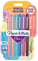 Papermate Flair Original Fibre Tip Pen - Medium - Tropical Colours (Blister of 6)