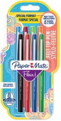 Papermate Flair Original Fibre Tip Pen - Medium - Standard Colours (Pack of 8)