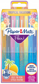 Papermate Flair Original Fibre Tip Pen - Medium - Tropical Colours (Pack of 16)