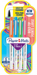 Papermate Flair Original Fibre Tip Pen - Broad - Assorted Colours (Pack of 4)