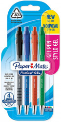 Papermate Flexgrip Gel Retractable Ballpoint Pen - Medium - Assorted Colours (Pack of 4)