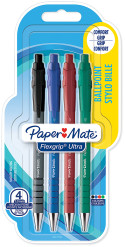 Papermate Flexgrip Ultra Ballpoint Pen - Medium - Assorted Colours (Pack of 4)