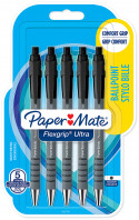 Papermate Flex Grip Ultra Ballpoint Pen - Medium - Black (Blister of 5)
