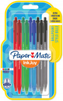 Papermate Inkjoy 100 Retractable Ballpoint Pen - Medium - Standard Colours (Blister of 8)