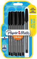 Papermate Inkjoy 100 Capped Ballpoint Pen - Medium - Black (Blister of 8)