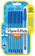 Papermate Inkjoy 100 Capped Ballpoint Pen - Medium - Blue (Blister of 8)
