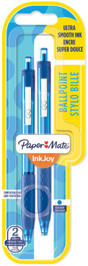 Papermate Inkjoy 300 Retractable Ballpoint Pen - Medium - Blue (Blister of 2)