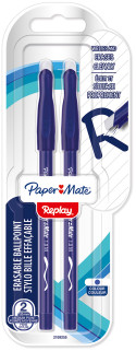 Papermate Replay Erasable Ballpoint - Medium - Blue (Blister of 2)