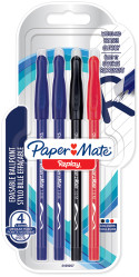 Papermate Replay Erasable Ballpoint - Medium - Assorted Colours (Blister of 4)