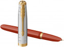 Parker 51 Premium Fountain Pen - Red Rage Gold Trim - Picture 2