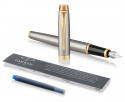 Parker IM Fountain Pen - Brushed Metal Gold Trim - Picture 2