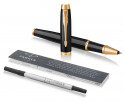 Parker IM Rollerball Pen - Gloss Black Gold Trim - Picture 2