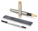 Parker IM Rollerball Pen - Brushed Metal Gold Trim - Picture 2