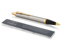 Parker IM Ballpoint Pen - Brushed Metal Gold Trim - Picture 1