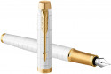 Parker IM Premium Fountain Pen - Pearl White Gold Trim - Picture 2