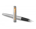 Parker Jotter Fountain & Ballpoint Pen Gift Set - Stainless Steel Gold Trim - Picture 1