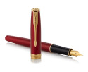 Parker Sonnet Fountain Pen - Red Satin Gold Trim - Picture 2