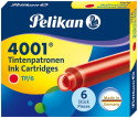 Pelikan 4001 Ink Cartridge - Brilliant Red (Pack of 6)