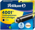 Pelikan 4001 Ink Cartridge - Brilliant Black (Pack of 6)